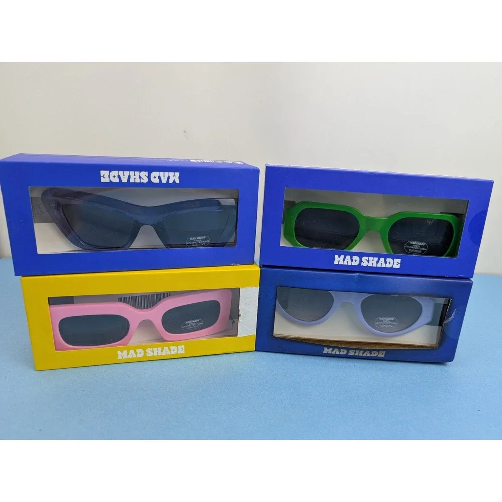 Mad Shade Sunglasses Bundle of 4 Women Unisex Blue Green Pink Purple SUN20V2